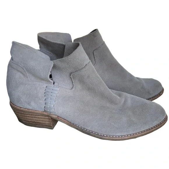 Dolce Vita- Women’s Cleo Stacked Heel Genuine Suede Slouchy Tan Bootie, Size 7 - Picture 1 of 11